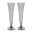 2 - Pack Crystal Beaded Trumpet Vase Set Silver - Table Centerpiece for Stylish Decor 22" - Linen Luxes