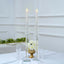 2-Pack Crystal Glass Hurricane Taper Candle Holders, Tall Decorative Candle Stands Clear Cylinder Chimney Tubes 26"