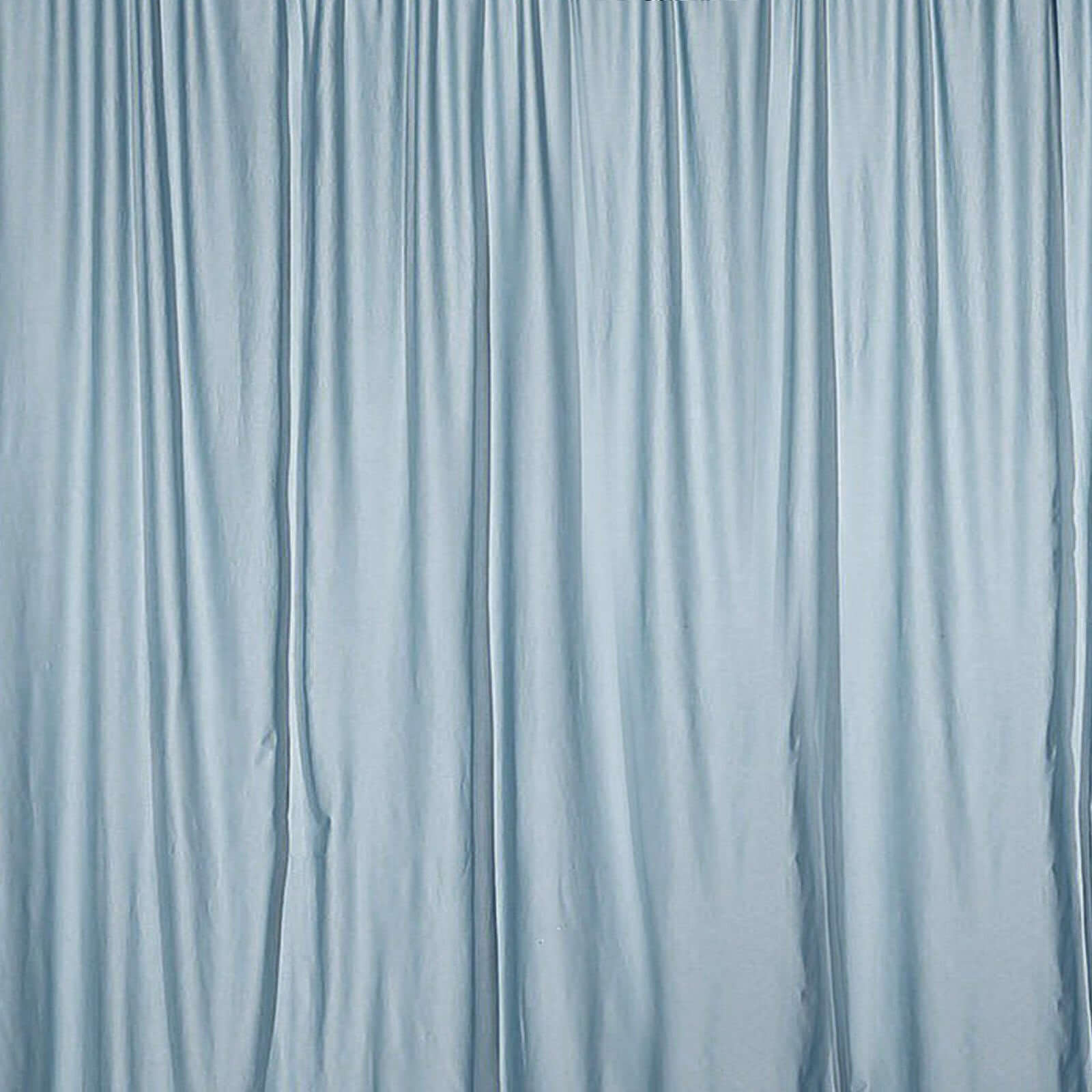 2 Pack Dusty Blue Scuba Polyester Event Curtain Drapes, Durable Flame Resistant Backdrop Event Panels Wrinkle Free with Rod Pockets - 10ftx10ft - Linen Luxes