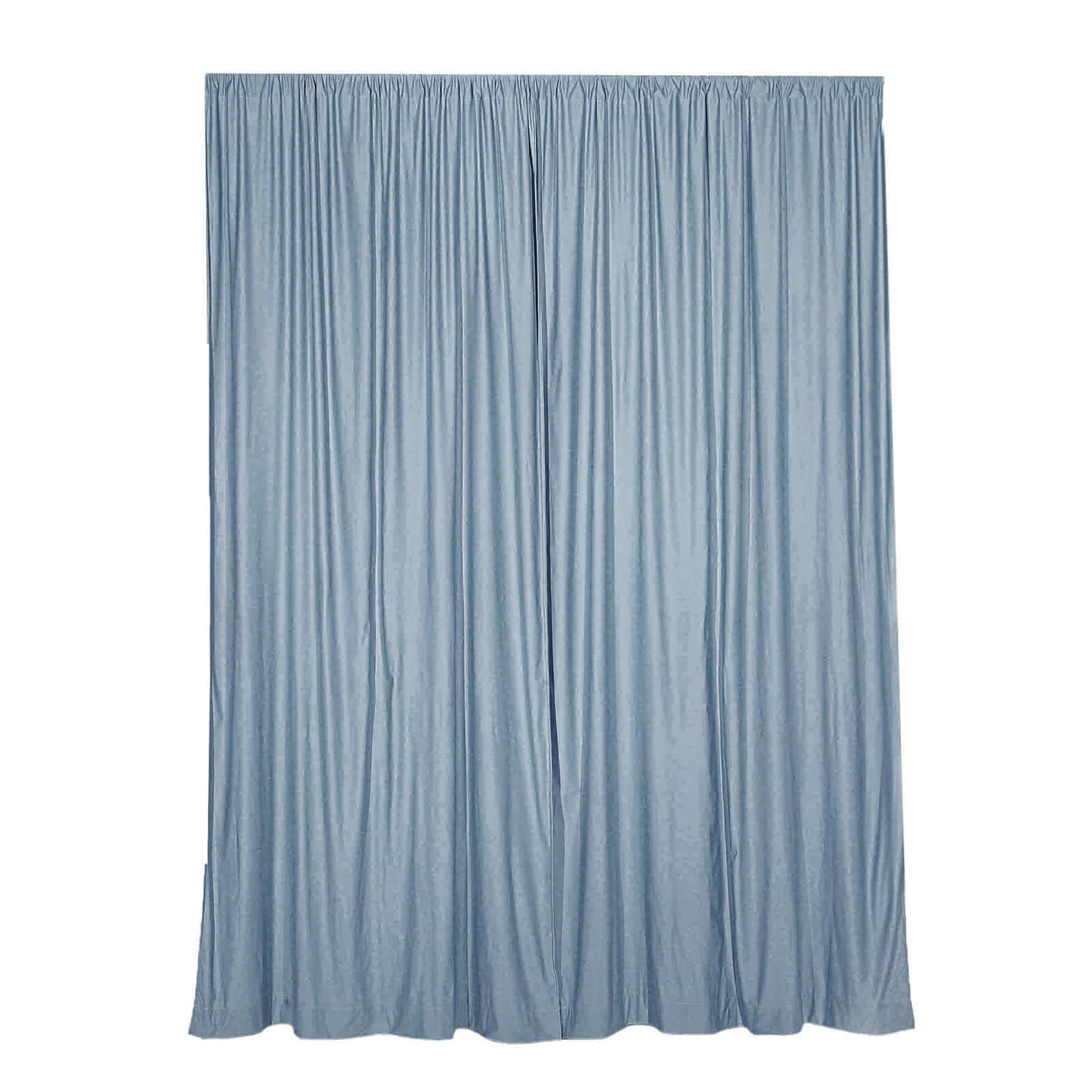 2 Pack Dusty Blue Scuba Polyester Event Curtain Drapes, Durable Flame Resistant Backdrop Event Panels Wrinkle Free with Rod Pockets - 10ftx10ft - Linen Luxes