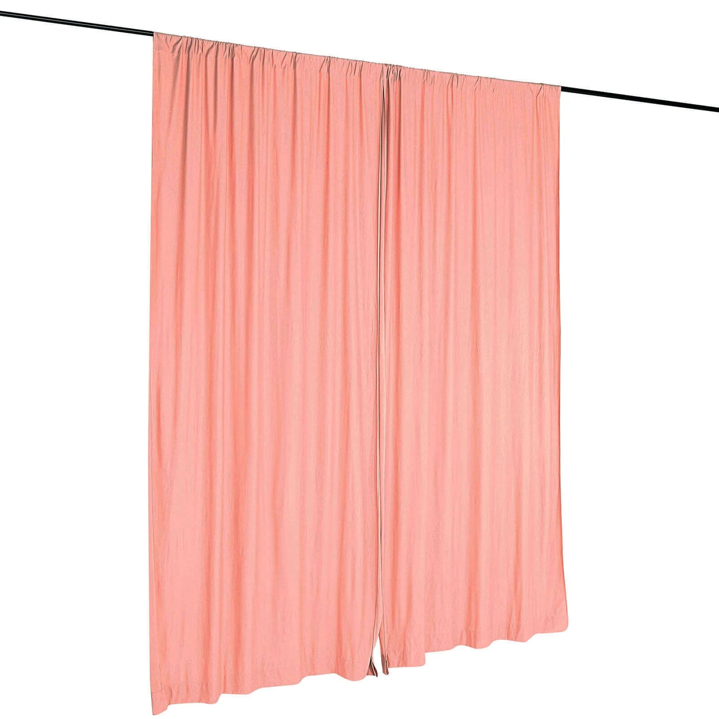 2 Pack Dusty Rose Scuba Polyester Event Curtain Drapes, Durable Flame Resistant Backdrop Event Panels Wrinkle Free with Rod Pockets - 10ftx10ft - Linen Luxes