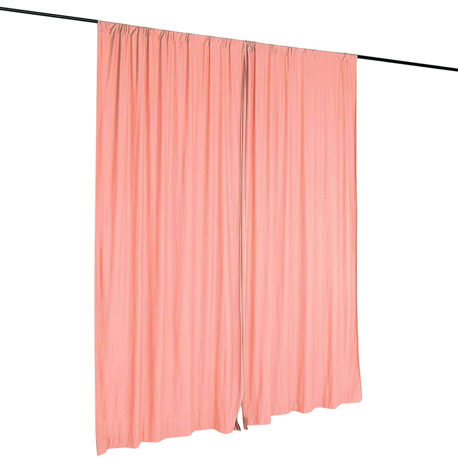 2 Pack Dusty Rose Scuba Polyester Event Curtain Drapes, Durable Flame Resistant Backdrop Event Panels Wrinkle Free with Rod Pockets - 10ftx10ft - Linen Luxes