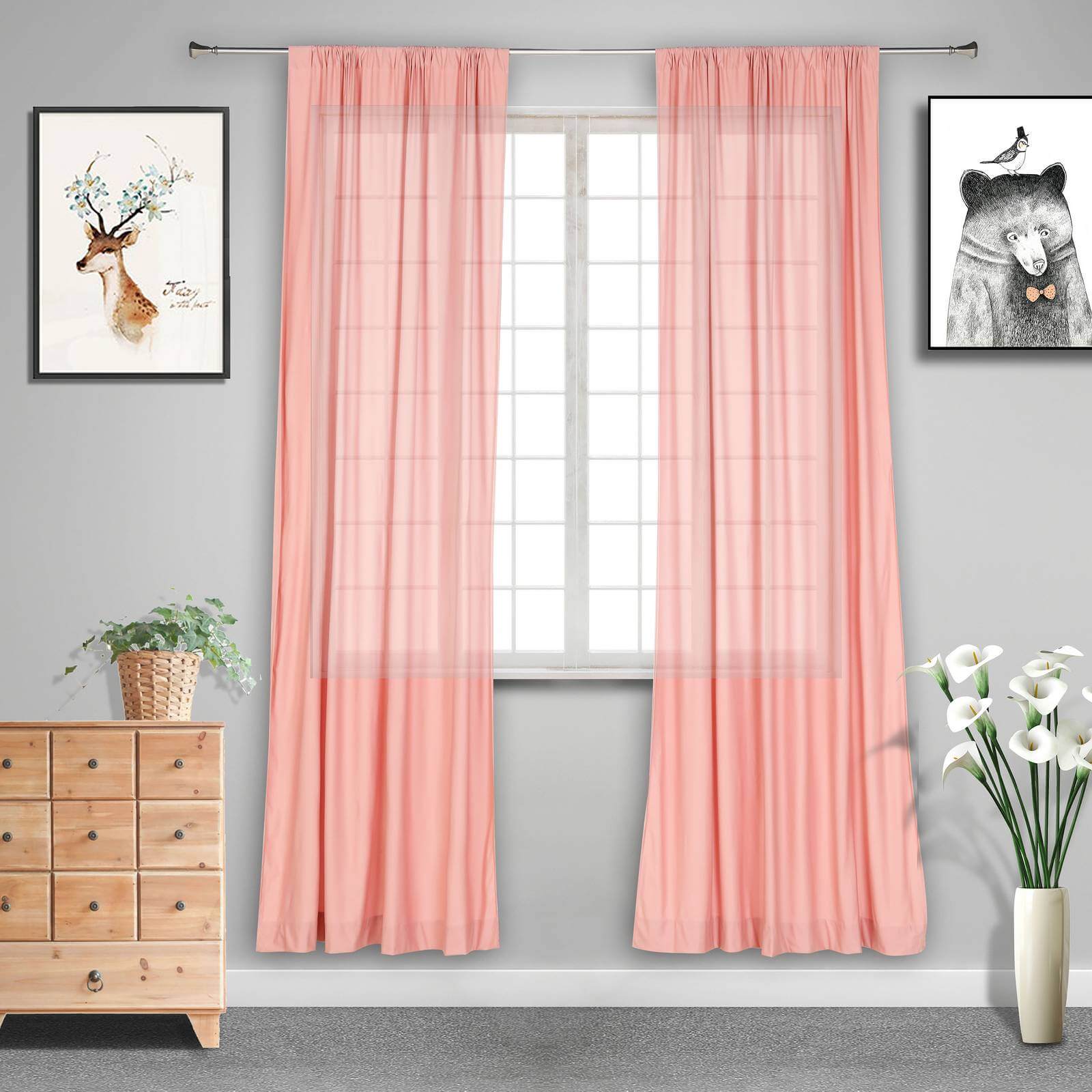 2 Pack Dusty Rose Scuba Polyester Event Curtain Drapes, Durable Flame Resistant Backdrop Event Panels Wrinkle Free with Rod Pockets - 10ftx10ft - Linen Luxes