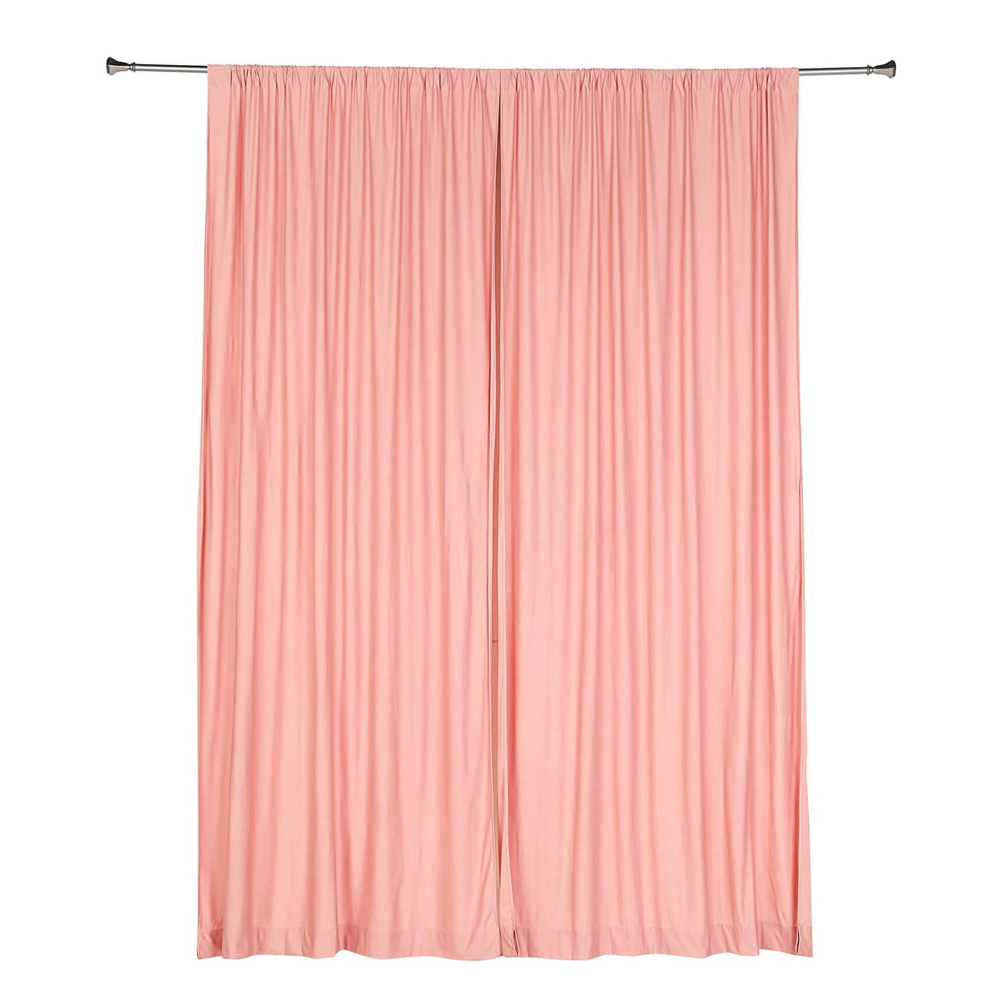 2 Pack Dusty Rose Scuba Polyester Event Curtain Drapes, Durable Flame Resistant Backdrop Event Panels Wrinkle Free with Rod Pockets - 10ftx10ft - Linen Luxes