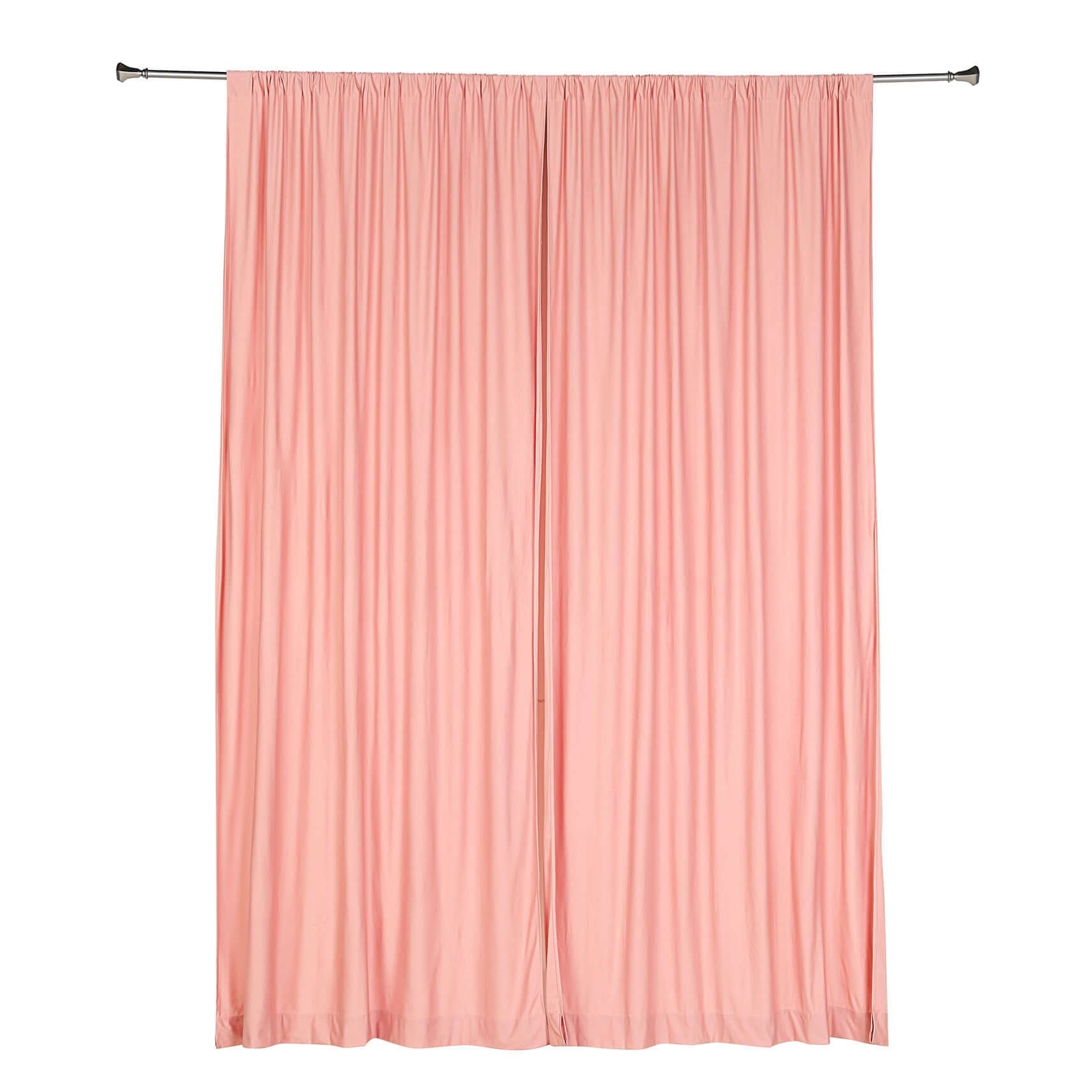 2 Pack Dusty Rose Scuba Polyester Event Curtain Drapes, Durable Flame Resistant Backdrop Event Panels Wrinkle Free with Rod Pockets - 10ftx10ft - Linen Luxes