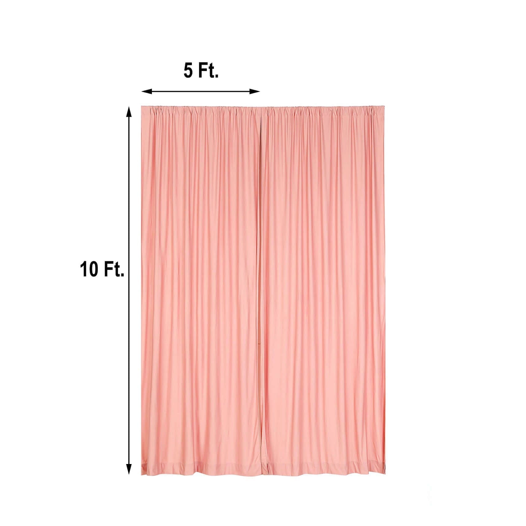 2 Pack Dusty Rose Scuba Polyester Event Curtain Drapes, Durable Flame Resistant Backdrop Event Panels Wrinkle Free with Rod Pockets - 10ftx10ft - Linen Luxes
