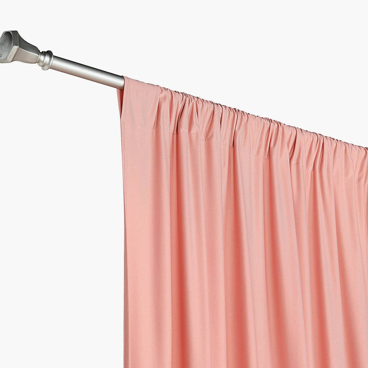 2 Pack Dusty Rose Scuba Polyester Event Curtain Drapes, Durable Flame Resistant Backdrop Event Panels Wrinkle Free with Rod Pockets - 10ftx10ft - Linen Luxes