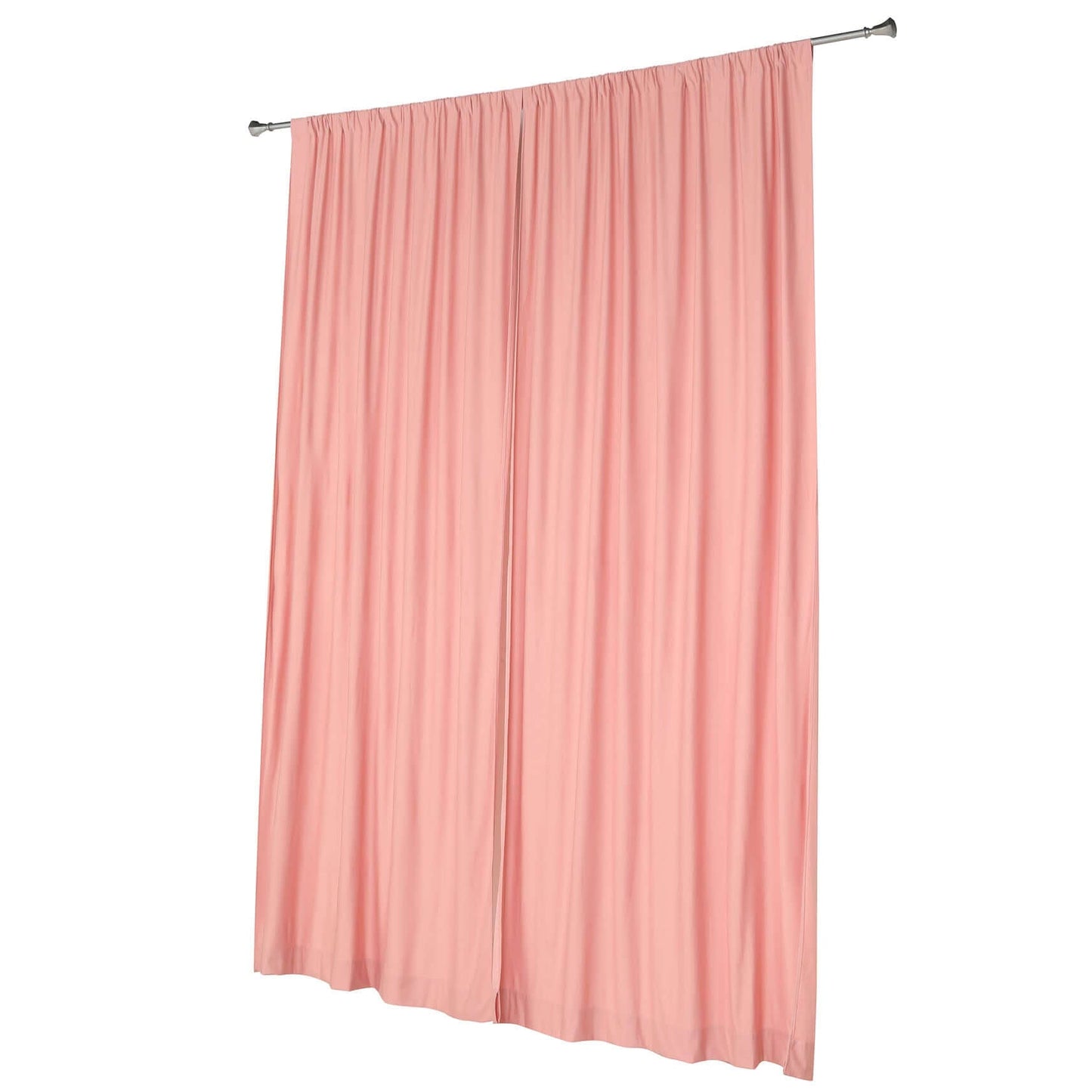 2 Pack Dusty Rose Scuba Polyester Event Curtain Drapes, Durable Flame Resistant Backdrop Event Panels Wrinkle Free with Rod Pockets - 10ftx10ft - Linen Luxes