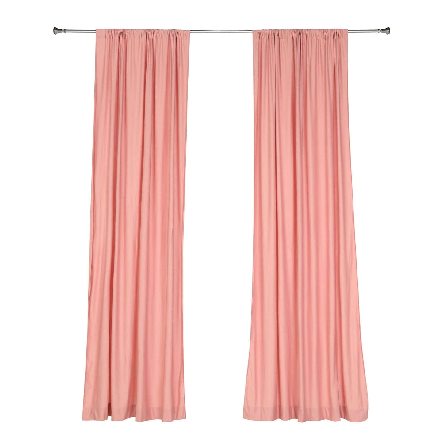 2 Pack Dusty Rose Scuba Polyester Event Curtain Drapes, Durable Flame Resistant Backdrop Event Panels Wrinkle Free with Rod Pockets - 10ftx10ft - Linen Luxes