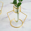 2 - Pack Flower Stands Gold Metal Frame Geometric Design - Test Tube Vase Centerpieces 6.5" - Linen Luxes