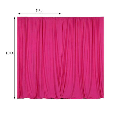 2 Pack Fuchsia Scuba Polyester Event Curtain Drapes, Durable Flame Resistant Backdrop Event Panels Wrinkle Free with Rod Pockets - 10ftx10ft - Linen Luxes