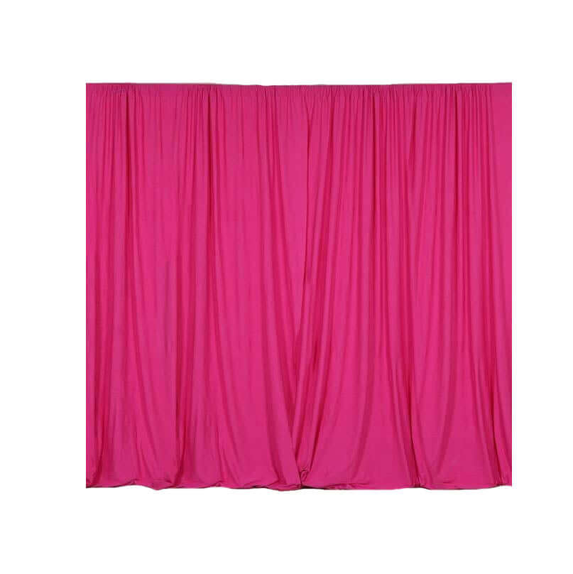 2 Pack Fuchsia Scuba Polyester Event Curtain Drapes, Durable Flame Resistant Backdrop Event Panels Wrinkle Free with Rod Pockets - 10ftx10ft - Linen Luxes