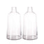2 - Pack Glass Bud Vases Tapered Neck Design Clear - Stylish Floral Table Centerpieces 12" - Linen Luxes
