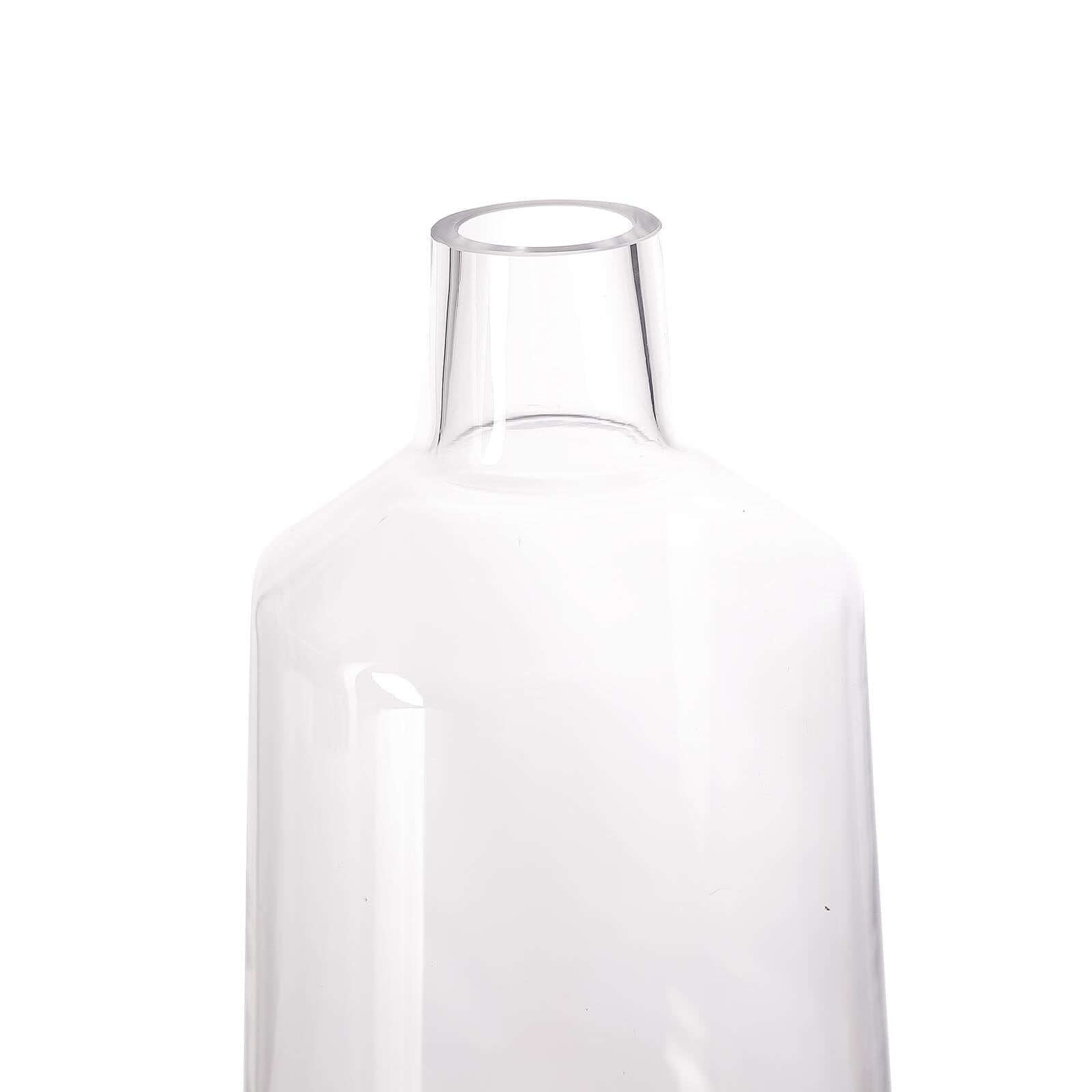 2 - Pack Glass Bud Vases Tapered Neck Design Clear - Stylish Floral Table Centerpieces 12" - Linen Luxes