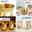 2 - Pack Glass Hurricane Vases Bell Shaped Crackle Gold Curvy Design - Decorative Candle Holder Centerpieces 6" - Linen Luxes