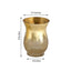 2 - Pack Glass Hurricane Vases Bell Shaped Crackle Gold Curvy Design - Stylish Candle Holder Centerpieces 8" - Linen Luxes