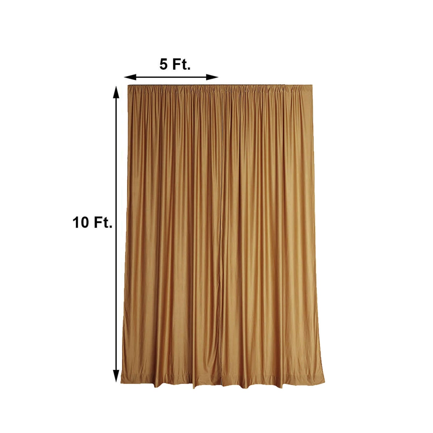 2 Pack Gold Scuba Polyester Event Curtain Drapes, Durable Flame Resistant Backdrop Event Panels Wrinkle Free with Rod Pockets - 10ftx10ft - Linen Luxes