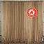 2 Pack Gold Sheer Chiffon Event Curtain Drapes, Durable Flame Resistant Organza Backdrop Event Panels With Rod Pockets - 10ftx10ft - Linen Luxes