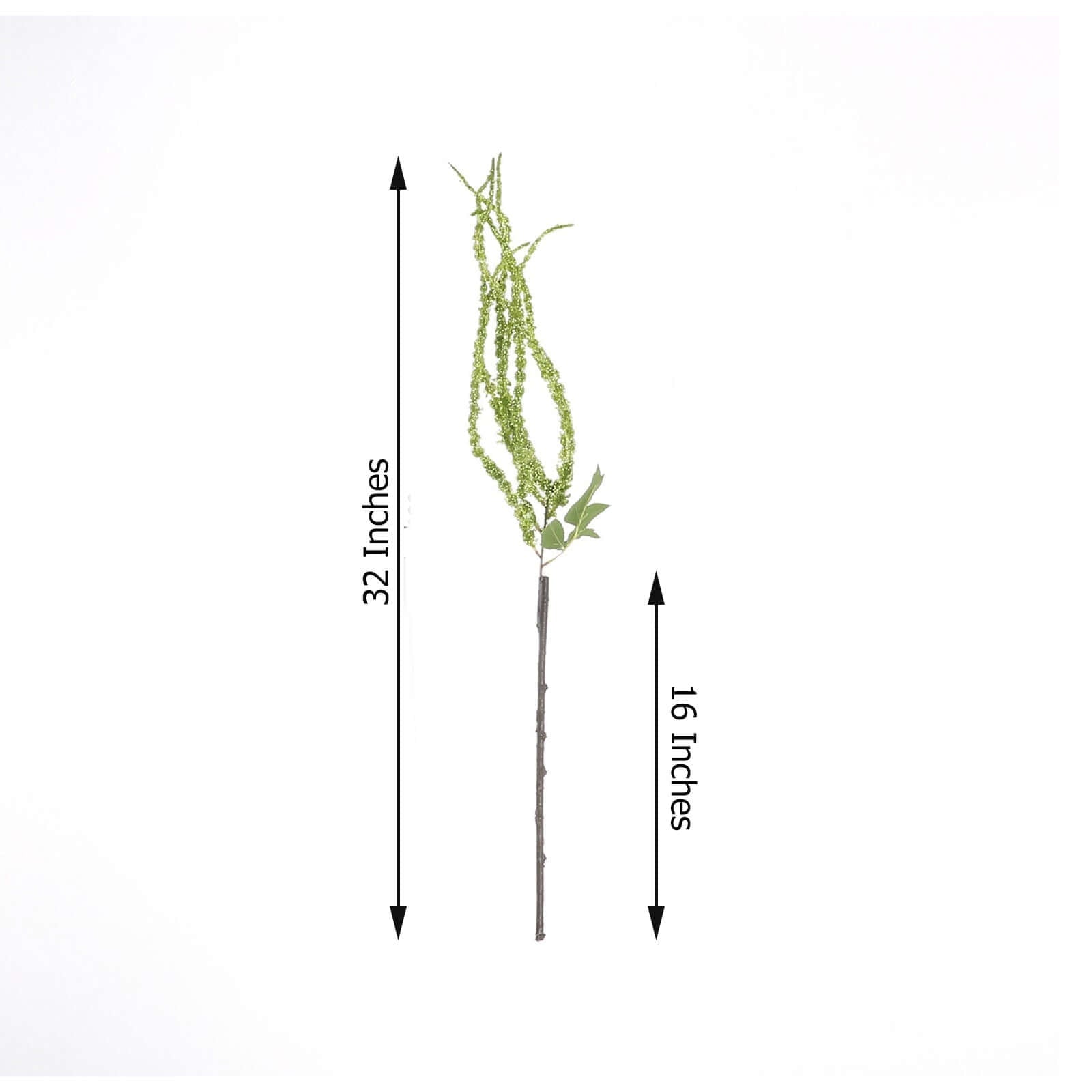 2 Pack Green Artificial Amaranthus Flower Stem Spray and Ivy Leaves 32" - Linen Luxes