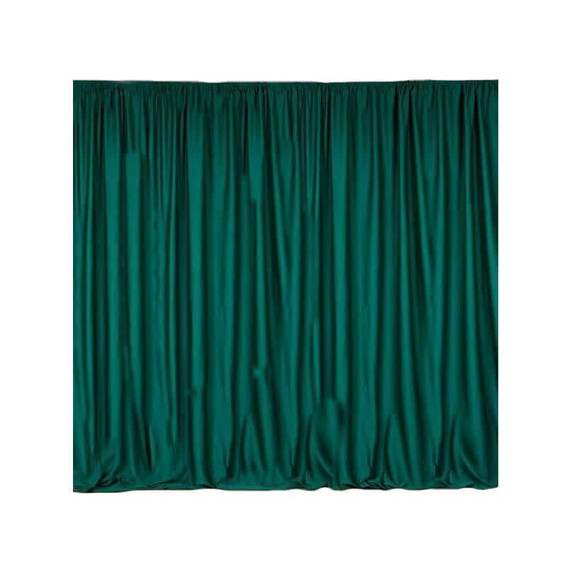 2 Pack Hunter Emerald Green Scuba Polyester Event Curtain Drapes, Durable Flame Resistant Backdrop Event Panels Wrinkle Free with Rod Pockets - 10ftx10ft - Linen Luxes