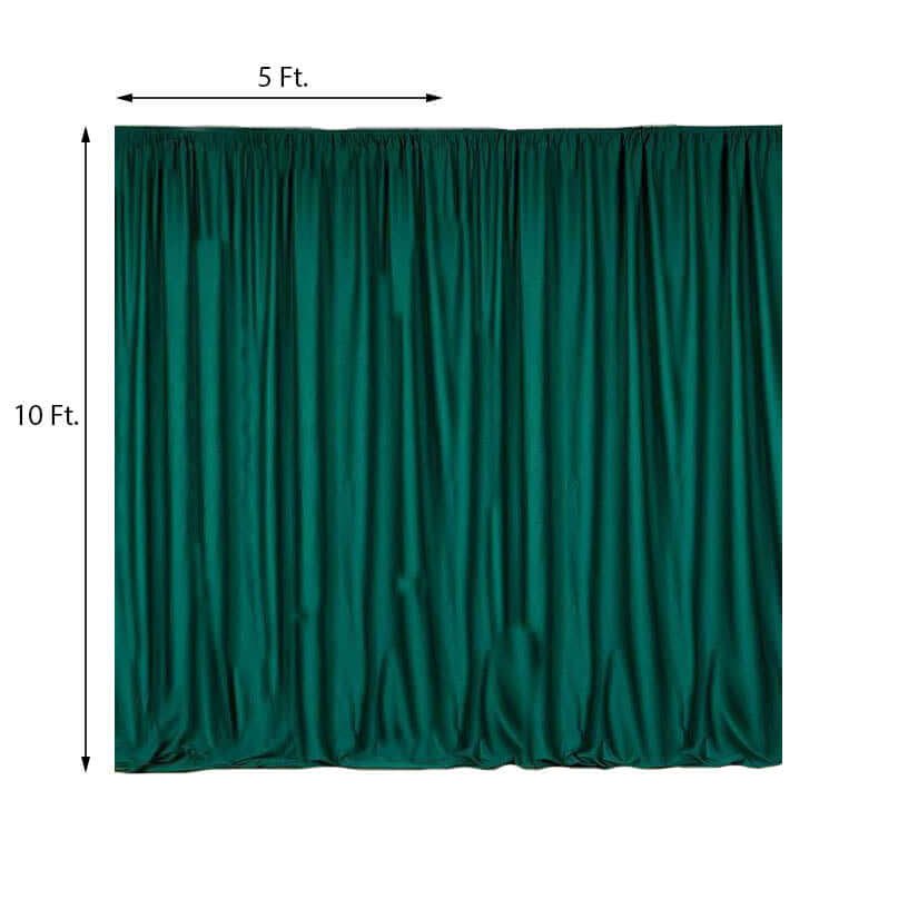 2 Pack Hunter Emerald Green Scuba Polyester Event Curtain Drapes, Durable Flame Resistant Backdrop Event Panels Wrinkle Free with Rod Pockets - 10ftx10ft - Linen Luxes