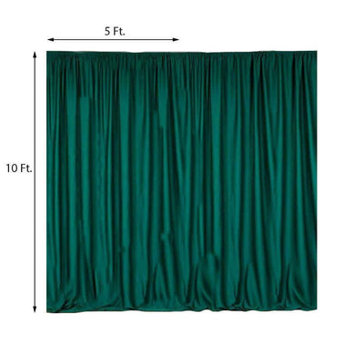 2 Pack Hunter Emerald Green Scuba Polyester Event Curtain Drapes, Durable Flame Resistant Backdrop Event Panels Wrinkle Free with Rod Pockets - 10ftx10ft - Linen Luxes