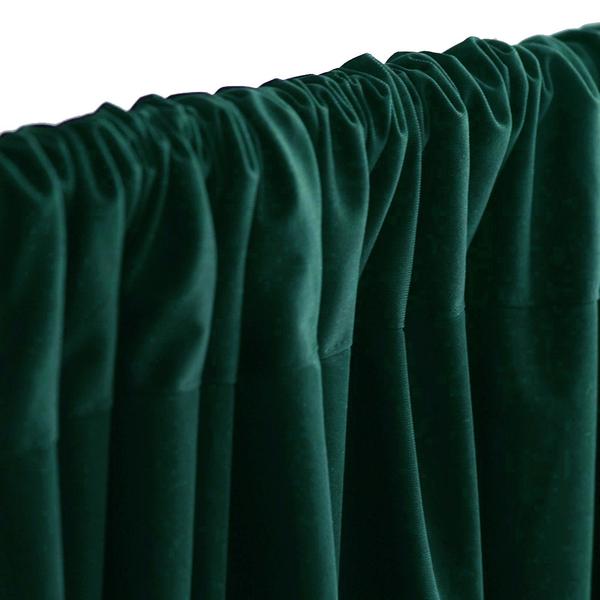 2 Pack Hunter Emerald Green Scuba Polyester Event Curtain Drapes, Durable Flame Resistant Backdrop Event Panels Wrinkle Free with Rod Pockets - 10ftx10ft - Linen Luxes