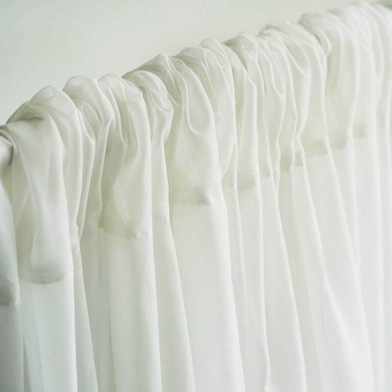 2 Pack Ivory Sheer Chiffon Event Curtain Drapes, Durable Flame Resistant Organza Backdrop Event Panels With Rod Pockets - 10ftx10ft - Linen Luxes