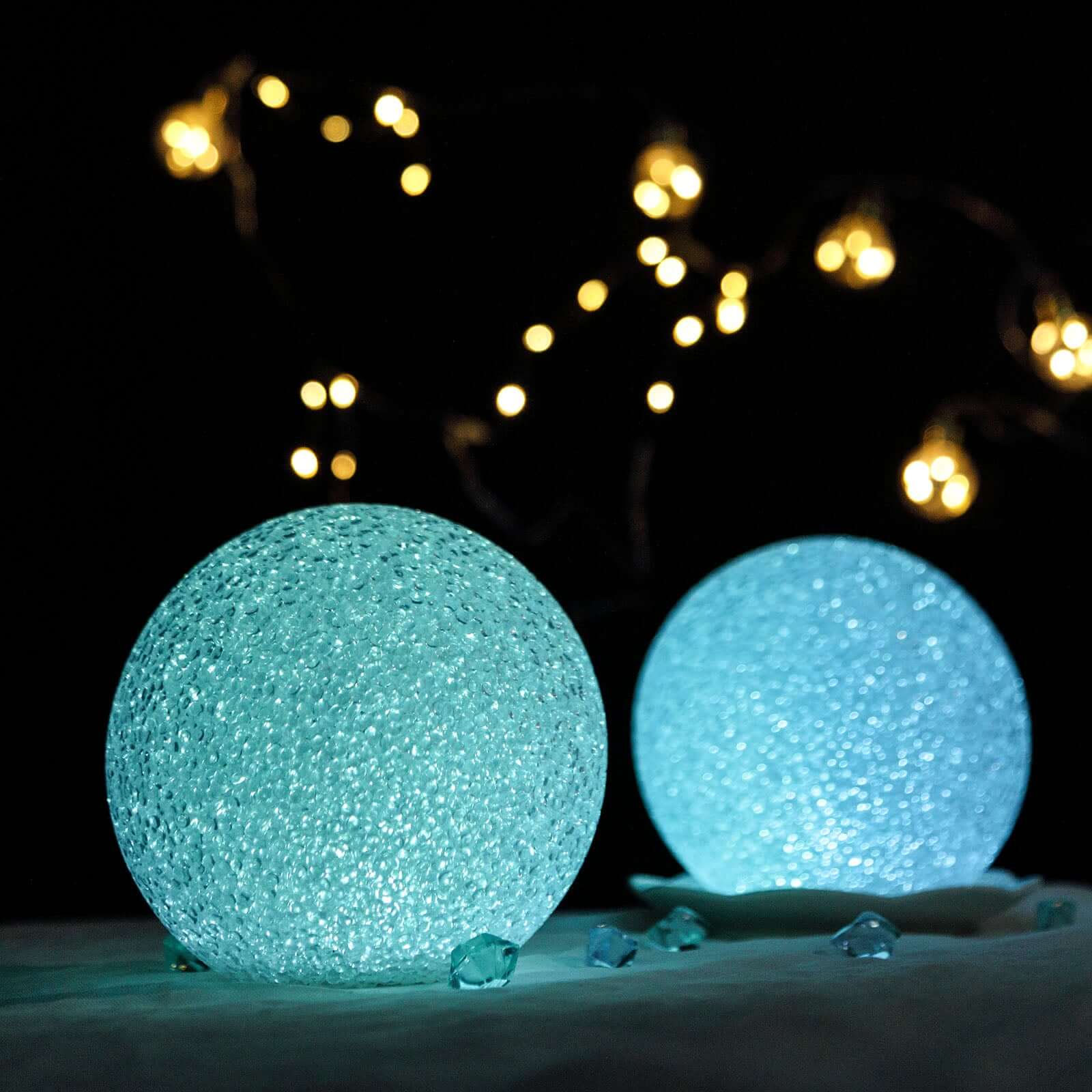 2 - Pack LED Light Globes Color Changing - Battery Operated Ball Centerpieces 6" - Linen Luxes
