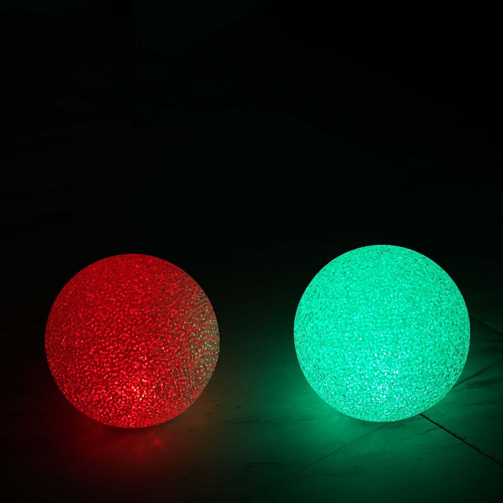 2 - Pack LED Light Globes Color Changing - Battery Operated Ball Centerpieces 6" - Linen Luxes