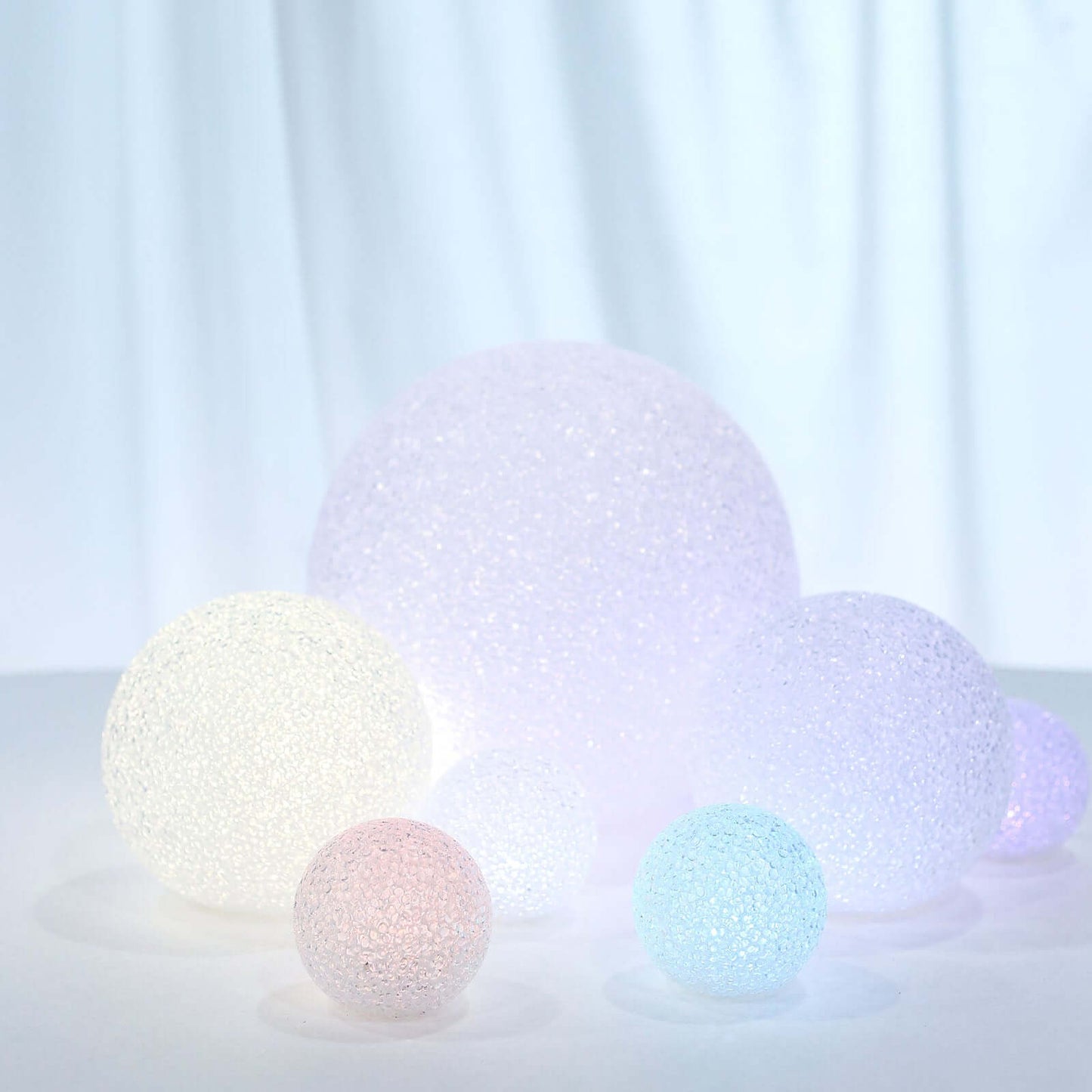 2 - Pack LED Light Globes Color Changing - Battery Operated Ball Centerpieces 6" - Linen Luxes