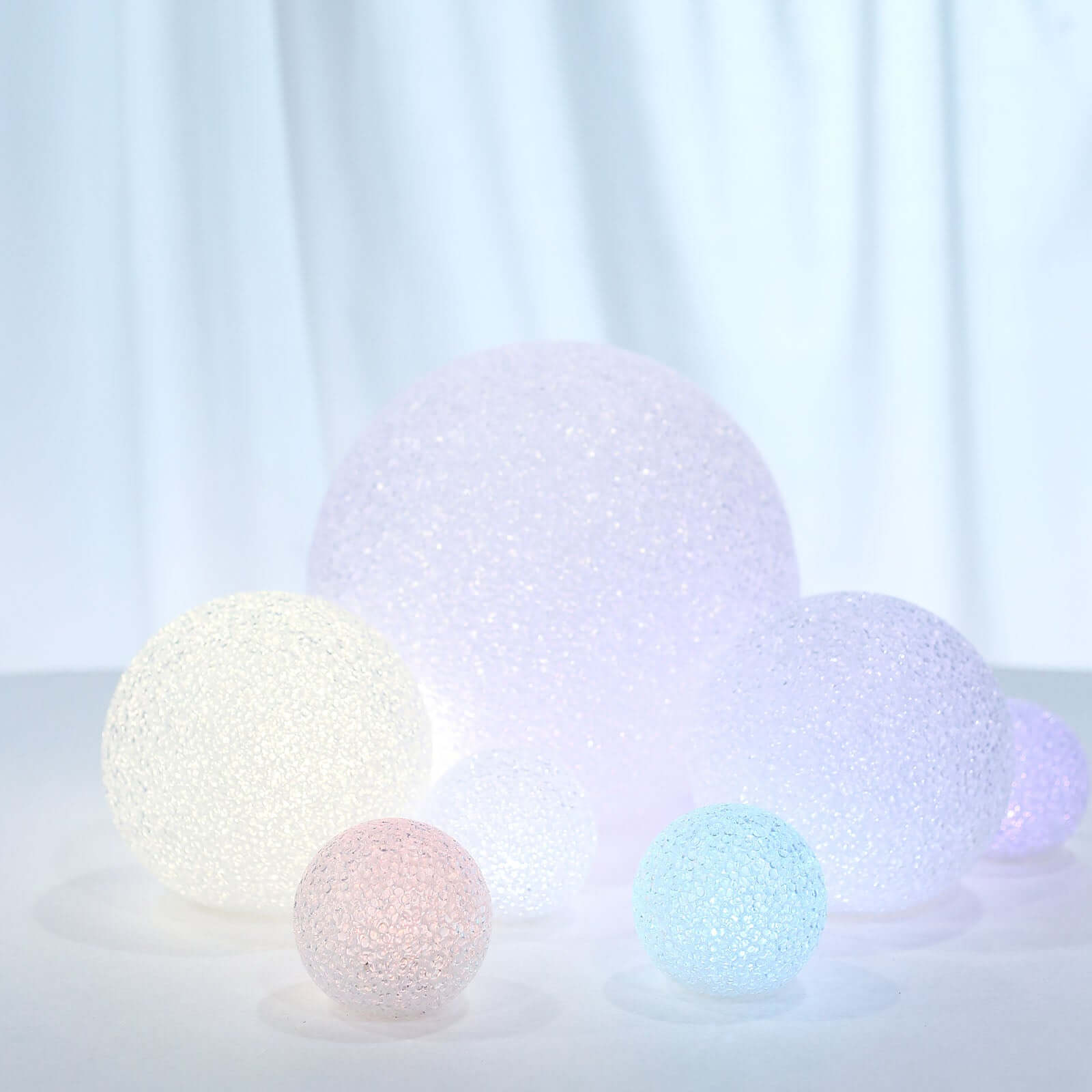 2 - Pack LED Light Globes Color Changing - Battery Operated Ball Centerpieces 6" - Linen Luxes