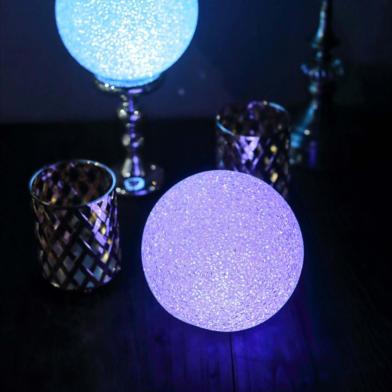 2 - Pack LED Light Globes Color Changing - Battery Operated Ball Centerpieces 6" - Linen Luxes
