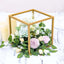 2 - Pack Metal Flower Stands Gold Geometric Wedding Centerpieces Square Frame - Compact Design 8" - Linen Luxes