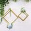 2 - Pack Metal Flower Stands Gold Geometric Wedding Centerpieces Square Frame - Compact Design 8" - Linen Luxes