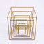 2 - Pack Metal Flower Stands Gold Geometric Wedding Centerpieces Square Frame - Compact Design 8" - Linen Luxes