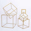 2 - Pack Metal Flower Stands Gold Geometric Wedding Centerpieces Square Frame - Compact Design 8" - Linen Luxes