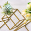 2 - Pack Metal Flower Stands Gold Geometric Wedding Centerpieces Square Frame - Compact Design 8" - Linen Luxes