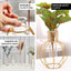 2 - Pack Mini Wedding Centerpieces Gold Metal Frame Triangular Geometric Design - Test Tube Bud Vases 6" - Linen Luxes
