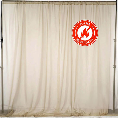 2 Pack Natural Sheer Chiffon Event Curtain Drapes, Durable Flame Resistant Organza Backdrop Event Panels With Rod Pockets - 10ftx10ft - Linen Luxes