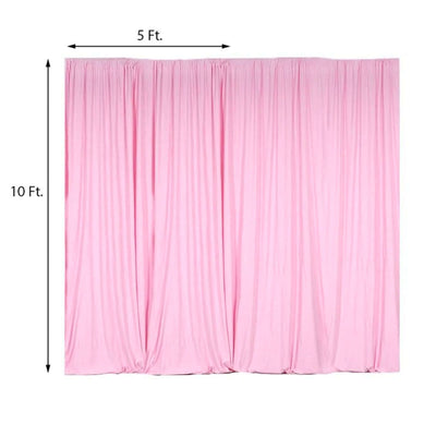 2 Pack Pink Scuba Polyester Event Curtain Drapes, Durable Flame Resistant Backdrop Event Panels Wrinkle Free with Rod Pockets - 10ftx10ft - Linen Luxes