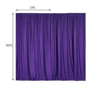 2 Pack Purple Scuba Polyester Event Curtain Drapes, Durable Flame Resistant Backdrop Event Panels Wrinkle Free with Rod Pockets - 10ftx10ft - Linen Luxes