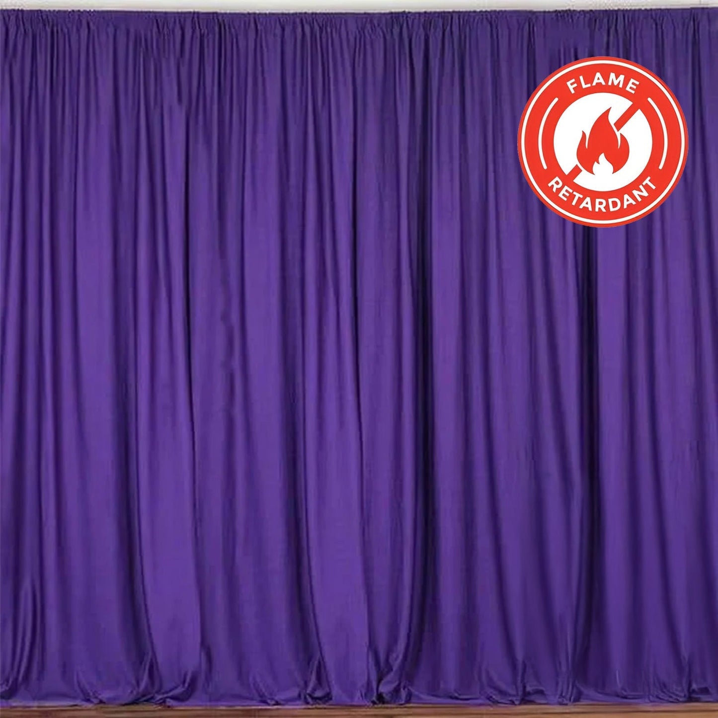 2 Pack Purple Scuba Polyester Event Curtain Drapes, Durable Flame Resistant Backdrop Event Panels Wrinkle Free with Rod Pockets - 10ftx10ft - Linen Luxes