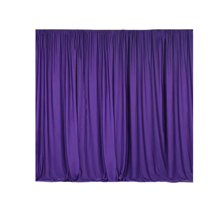 2 Pack Purple Scuba Polyester Event Curtain Drapes, Durable Flame Resistant Backdrop Event Panels Wrinkle Free with Rod Pockets - 10ftx10ft - Linen Luxes