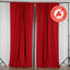 2 Pack Red Scuba Polyester Event Curtain Drapes, Durable Flame Resistant Backdrop Event Panels Wrinkle Free with Rod Pockets - 10ftx10ft - Linen Luxes