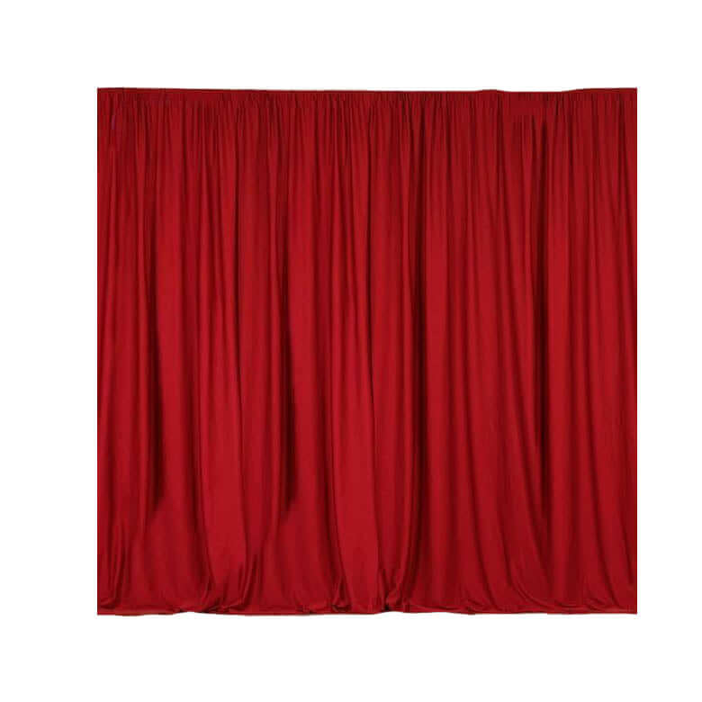 2 Pack Red Scuba Polyester Event Curtain Drapes, Durable Flame Resistant Backdrop Event Panels Wrinkle Free with Rod Pockets - 10ftx10ft - Linen Luxes