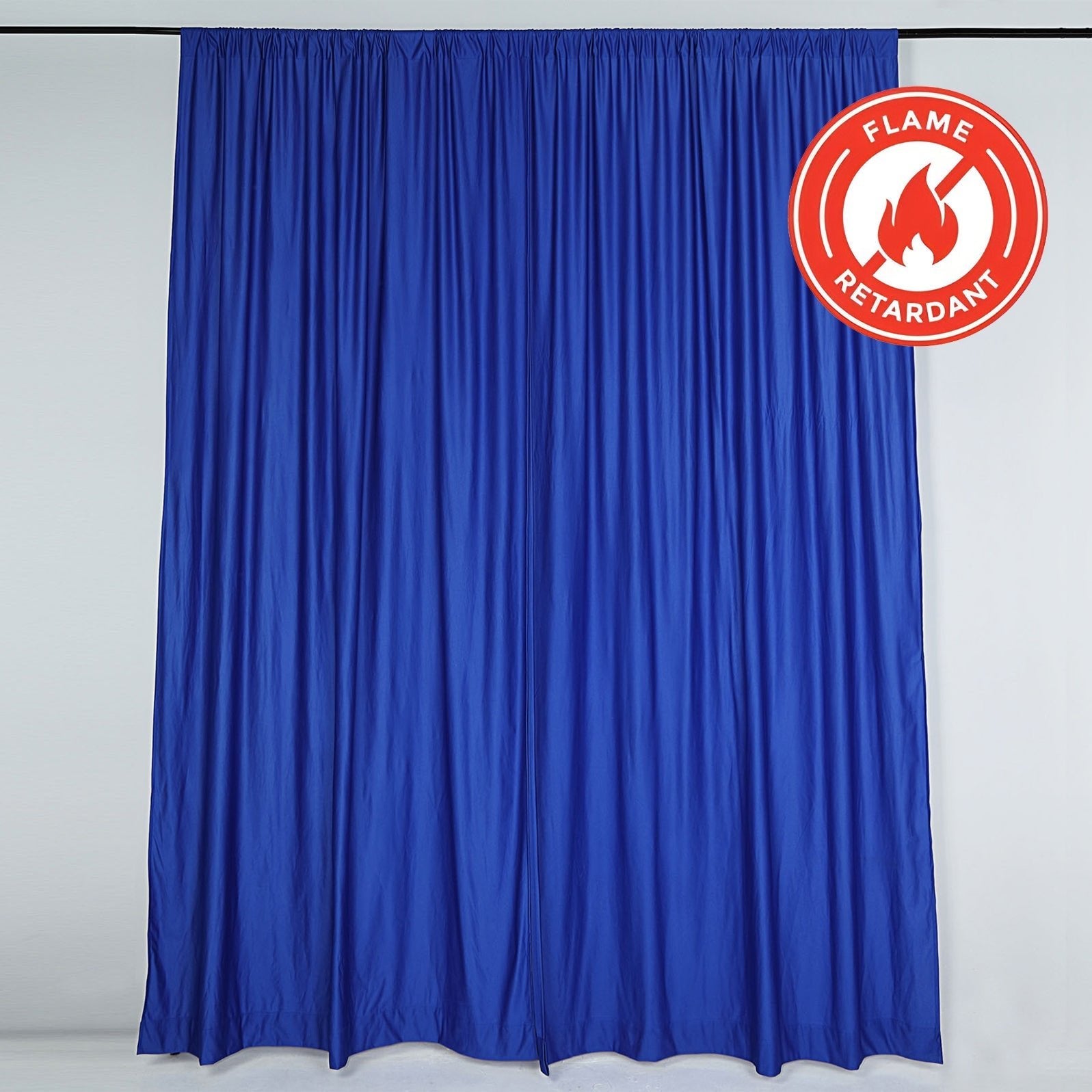 2 Pack Royal Blue Scuba Polyester Event Curtain Drapes, Durable Flame Resistant Backdrop Event Panels Wrinkle Free with Rod Pockets - 10ftx10ft - Linen Luxes