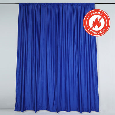 2 Pack Royal Blue Scuba Polyester Event Curtain Drapes, Durable Flame Resistant Backdrop Event Panels Wrinkle Free with Rod Pockets - 10ftx10ft - Linen Luxes
