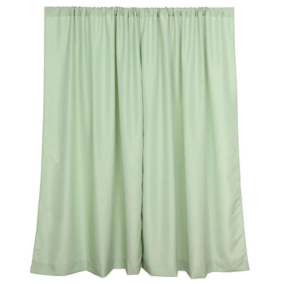 2 Pack Sage Green Polyester Event Curtain Drapes, 10ftx8ft Backdrop Event Panels With Rod Pockets 130 GSM