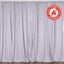 2 Pack Silver Scuba Polyester Event Curtain Drapes, Durable Flame Resistant Backdrop Event Panels Wrinkle Free with Rod Pockets - 10ftx10ft - Linen Luxes
